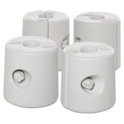 4 Pack 36 kg Gazebo Weights, Canopy Tent Weights with Rapid Clip, Gazebo Leg Weights Fill with Sand or Water, White