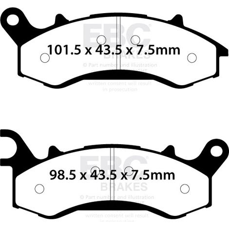 EBC FA731R Bremsbeläge (Satz für 1 Bremsscheibe)