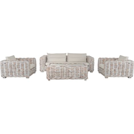 Sofa Set 4 Ratan 220X103X64 Incluye Cojines Decape (1/5)