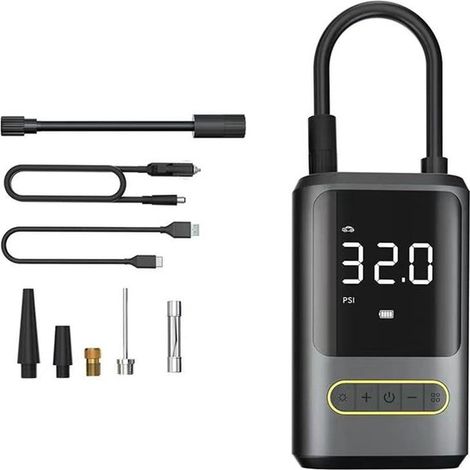 150 psi Mini-Luftkompressor 4000 mAh externer Akku kabellose tragbare Luftpumpe mit LED-Beleuchtung und automatischer Abschaltung für und (1/5)