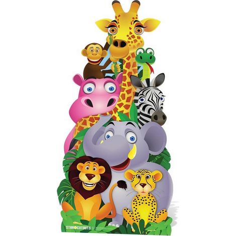 Figurine en carton les animaux de la jungle hauteur 160 cm (1/4)