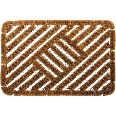 Tapis grattant 40x60cm – Grille coco métallique – Fibres biodégradables – Résistant à l'humidité – Utilisable intérieur/extérieur abrité – Id Mat (1/4)