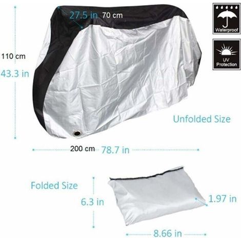 FOREHILL Housse de Protection pour Vélo Imperméable Anti-Pluie Anti-poussière Anti-Chaleur Bâche de Moto Bicyclette Vélo (1/4)