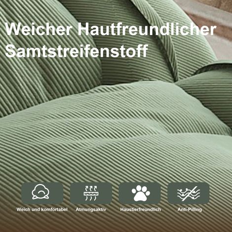 Canapé Lit Pliable Ergonomique pour Adultes et Animaux – 5 Positions Réglables (90°-180°) avec 2 Coussins, Lit Multifonction Gain de Place pour Salon, Chambre et Coin Lecture (Vert) (1/5)