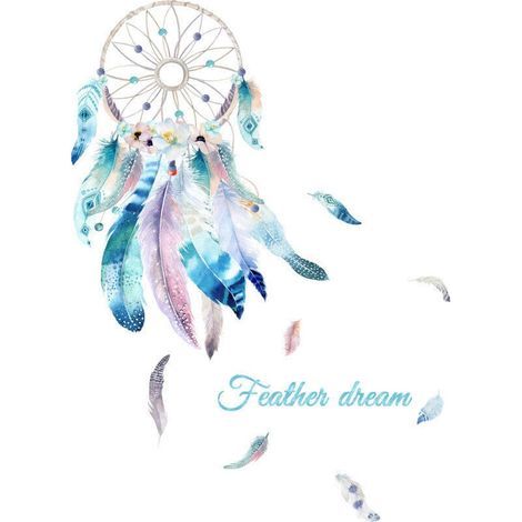 Traumfänger-Wandtattoo, Feder-Traumfänger-Aufkleber, Traumfänger-Wandaufkleber, abnehmbare DIY-Wanddeko für Mädchenzimmer, Kinderzimmer, Wohnzimmer, Heimdekoration (1/4)
