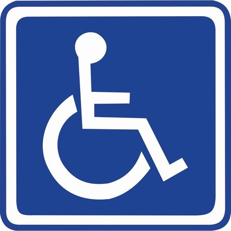 Panneau Logo Handicapé PMR 15x15 cm – Autocollant Signalisation Accessibilité – Conforme ERP – Vinyle Extérieur Résistant UV – Lot au Choix (1) (1/5)
