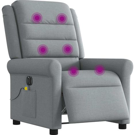 Maison Exclusive - Massagesessel Elektrisch Hellgrau Stoff