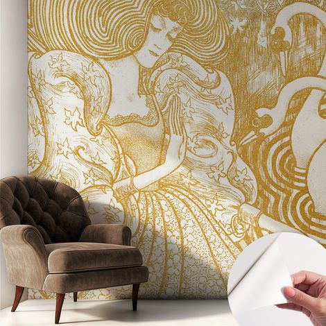 Fototapete Selbstklebend - trendige Wanddeko - Schlafzimmer - Wohnzimmer Feminine Eleganz 250x250 cm (1/5)