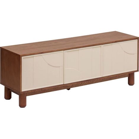 Meuble TV 2 Portes Design "Jilani" 140cm Marron (1/5)