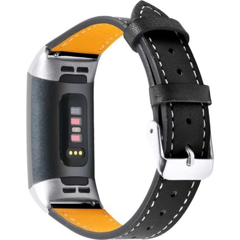 Bracelet Fitbit Charge 3 en cuir noir (1/5)
