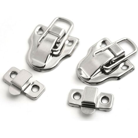 2 verrous à languette en acier inoxydable Capt Captcase pour boîtes en bois, loquets, supports de verrouillage, boucles de sécurité pour boîtes à outils, boîtes de rangement, tiroirs et armoires. (1/5)