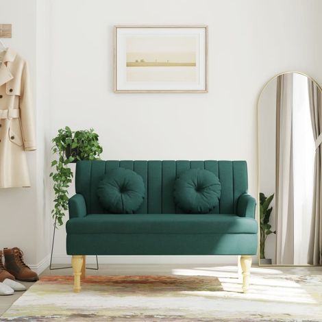 Sitzbank mit Kissen Dunkelgrün 113x64,5x75,5 cm Stoff vidaXL57135 (1/7)