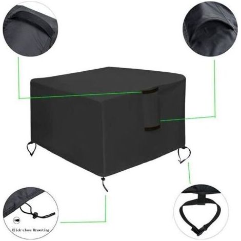 Housse de Protection pour brasero Oxford 420D Housse pour Foyer Carré D'extérieur Couverture de Gril Anti-UV Imperméable Housse de Protection (84 x 84 x 44 cm)..