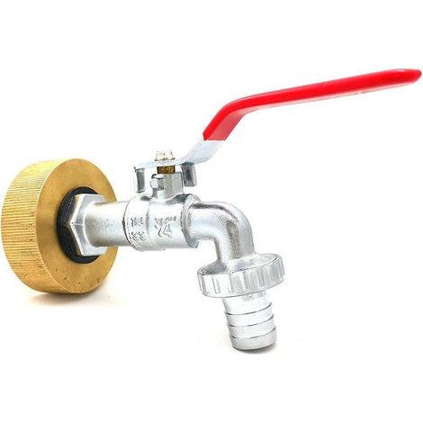 Raccord femelle S60x6 laiton - robinet laiton chromé 1 pouce (1/2)
