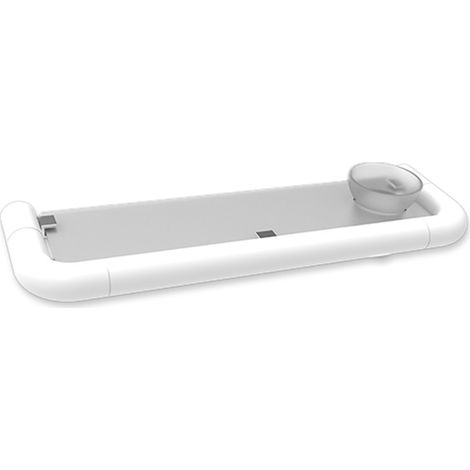 Mensola con porta bicchiere in alluminio bianco (1/3)