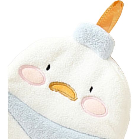 Serviette de toilette double épaisseur, serviette carrée suspendue en polaire corail avec un adorable pingouin, serviette absorbante pour la salle de bain des enfants, petit canard mignon (1/5)