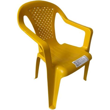 Sedia da Bambino GIALLA Set. 2 pezzi in Polipropilene con Braccioli Impilabile (1/5)