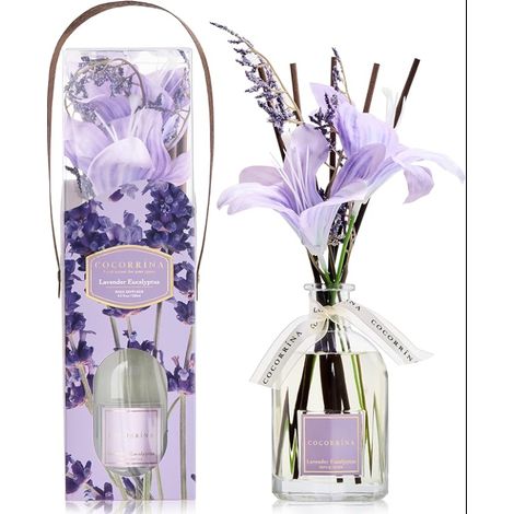 Fleur Diffuseur Parfum Maison avec Bâtonnets Parfumés Lavender Eucalyptus Naturel pour Salon Chambre Salle de Bain (1/5)