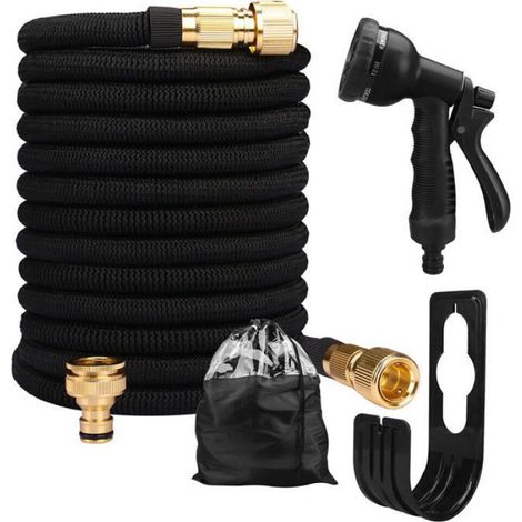Tuyau d'arrosage - - Extensible - 8 modes de pulvérisation - Durable - 50 pieds (1/5)