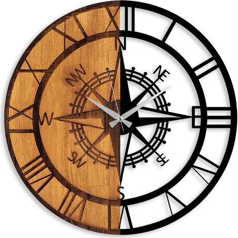 Reloj de pared de madera, decoración natural. Clock Nuez Negro (1/5)