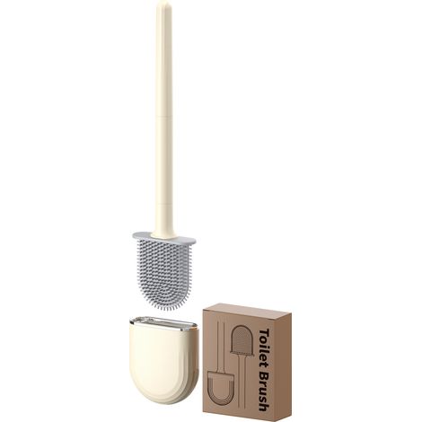 Ensemble brosse et support de toilette en silicone, fixation murale, adapté aux salles de bains des camping-cars, caravanes et fourgons aménagés. (1/5)