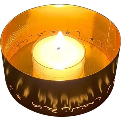 Bougeoir électroplastique en métal découpé, petit porte-bougie chauffe-plat pour méditation et décoration de fêtes, modèle 1. (1/5)