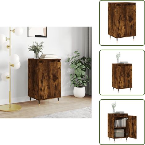 Buffet chêne fumé 40x35x70 cm bois d'ingénierie - Buffet Design - Meuble Rangement - Armoire Cuisine - Commode Salon - Mobilier Contemporain (1/5)