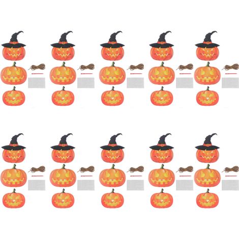Lot de 10 décorations de porte citrouille d'Halloween à suspendre : une idée originale et amusante pour votre porte d'entrée lors d'une fête d'Halloween. (1/5)
