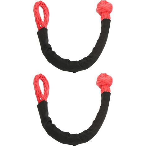 Lot de 2 manilles souples de 10 mm, résistance à la rupture de 39 683 lb, pour remorquage, légères et résistantes à l'usure, pour voiture, quad, SUV, camion ou bateau. (1/5)