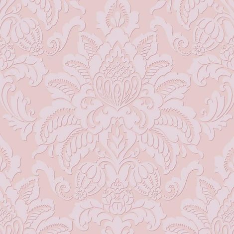 Glistening Blush Wallpaper Arthouse Damask Textured Glitter Pink Embossed (1/3)