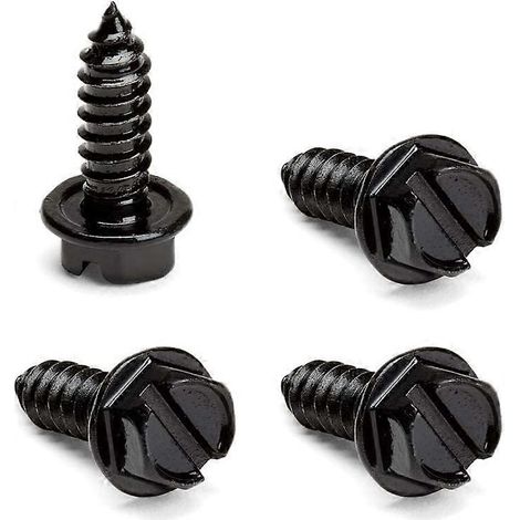 Vis noires pour plaques d'immatriculation - Vis antirouille pour plaques d'immatriculation et cadres (lot de 4) (1/5)