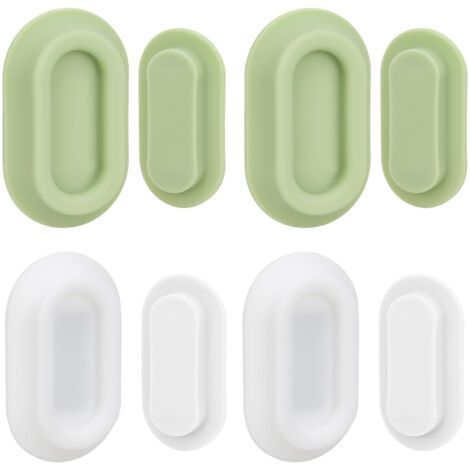 4 Pièces Porte Telecommande Mural, Support Magnétique pour Télécommande, No Drilling Required Support de Télécommande Mural pour Télévision, Ventilateur, Climatisation (Vert + Blanc) (1/5)