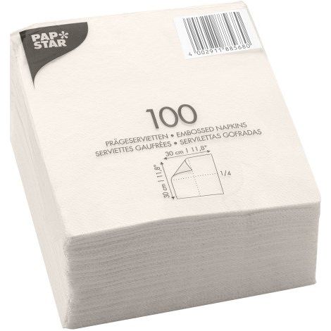 Serviette de table en ouate 30 x 30 cm - Paquet de 100 (1/2)