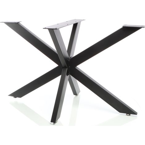 Telaio tavolo a gambe incrociate in acciaio 71x78x150cm nero struttura tavolo a ragno (1/5)