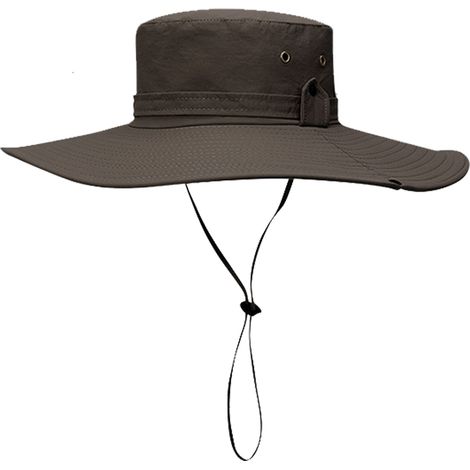 Mens Waterproof Camo Sun Hat Wide Brim Packable Outdoor Mesh Fishing Bucket Hats (1/5)