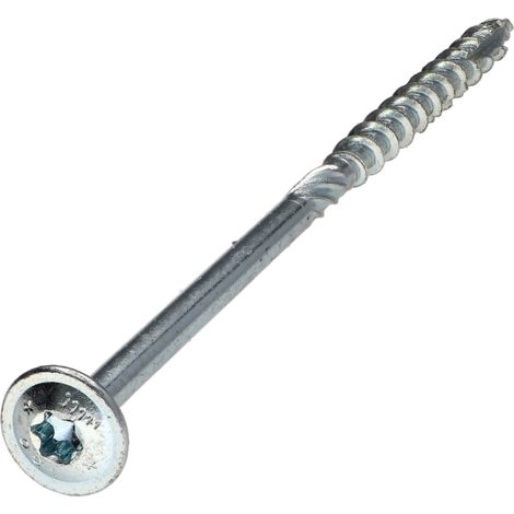 Vis bois TEKOR Tête disque TORX T30 Pointe antifendage type 17 6X120 Filetage partiel Acier zingué - 1 pièce (1/5)