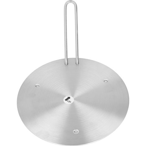 Plaque diffuseuse de chaleur en acier inoxydable 19,5 cm pour cuisinière à induction, avec poignée