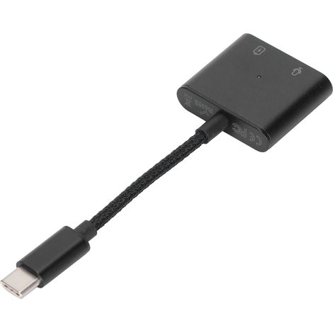 Adaptateur USB-C vers Audio Jack 3.5mm avec Charge Rapide 60W et Qualité Sonore Haute Définition - Noir (1/5)