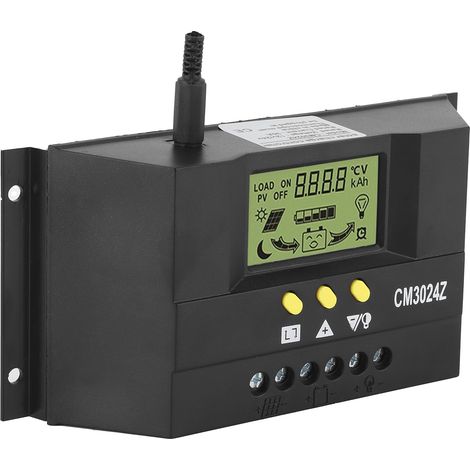 Contrôleur de chargeur solaire 12V/24V 30A avec écran LCD PWM, adapté aux applications domestiques, industrielles et commerciales. (1/5)