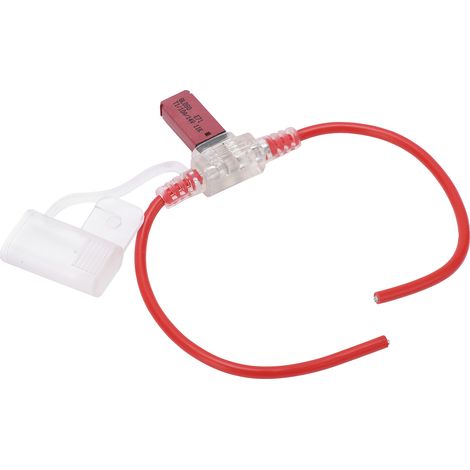 Support de fusible auto 31.5cm 12AWG TPE PVC avec fusible 10A réarmable manuel pour voitures coffres camping-cars (1/5)