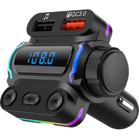 Car Bluetooth Hands-free FM Transmitter, Car MP3 Music Player, QC3.0 Fast Car Charger, PD20W Dual Output -- P7 Bare Unit (1/3)