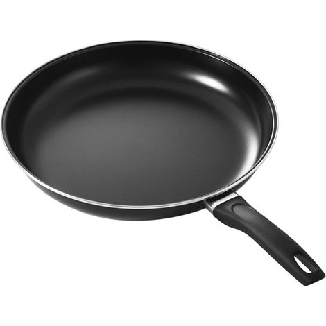 Poêle à frire ronde portable avec poignée, revêtement antiadhésif et fond plat, adaptée aux cuisinières à gaz et à induction, 30 cm / 11,8 pouces. (1/5)