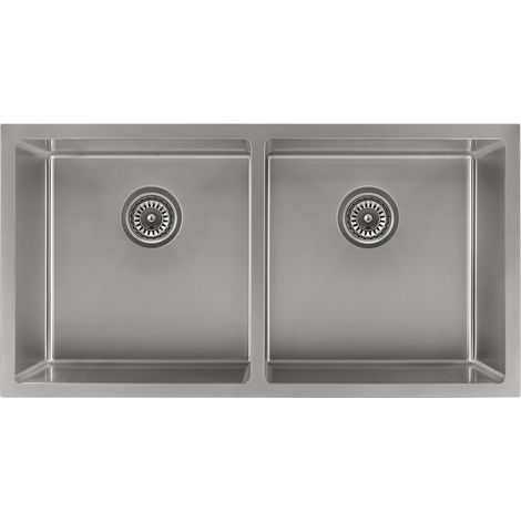 Lavello da cucina doppio 855 mm - acciaio inox - Tilia