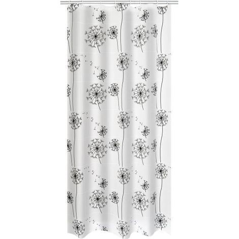 Ridder Moonflower Rideau de douche noir et blanc waterproof (1/5)