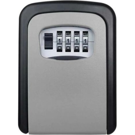 1 Coffre-fort à clés, acier inoxydable, combinaison 4 chiffres, double paroi, pour maison bureau garage (1/5)