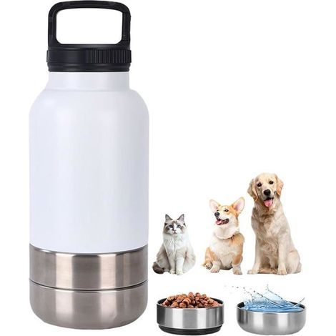Leak-Proof Dog Water Bottle - Portable Travel Cup for Puppies - White