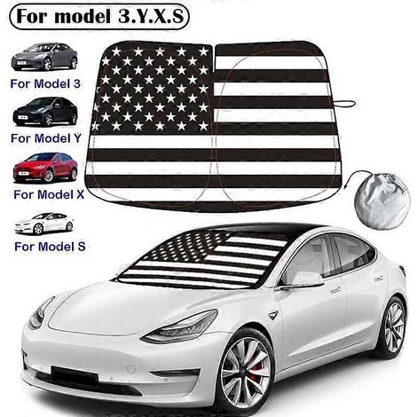 Pare-soleil de pare-brise pour voiture (1 pièce) - Visière de protection solaire pour vitre avant - Parasol pour voiture Tesla Model 3 YSX - Accessoire pare-soleil (1/5)