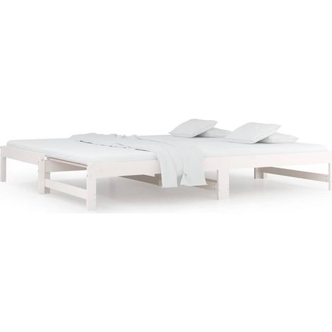 Maison Exclusive - Lit coulissant sans matelas blanc 2x(80x200)cm (1/5)