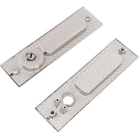 Verrou à mortaiser pour porte coulissante, 2 clés, alliage de zinc, poignée invisible encastrée, serrure à fouillot pour meuble en bois, quincaillerie, nickel brossé (1/5)