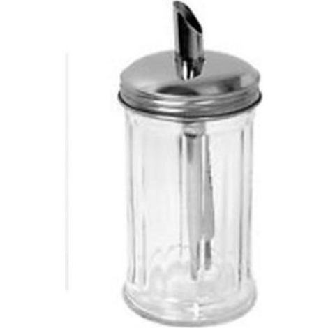 Doseur à sucre vintage 300 ml - verre cannelé & inox